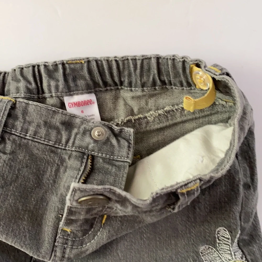 GYMBOREE | Daisy Embroidered Jean Skirt Flounce hem